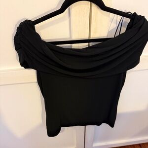 J. Crew  Black Matte jersey off-the-shoulder top - Size medium
